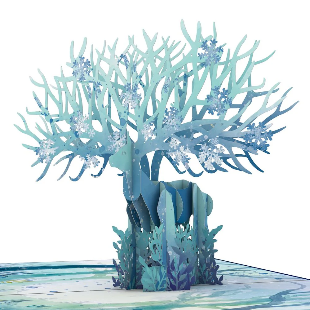 Winter Surreal Deer Pop-Up Card - Image 2