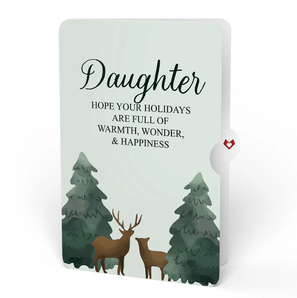 Winter Wishes Mountain Village Light-Up Pop-Up Card and Sentiment Set for Daughter - Image 4