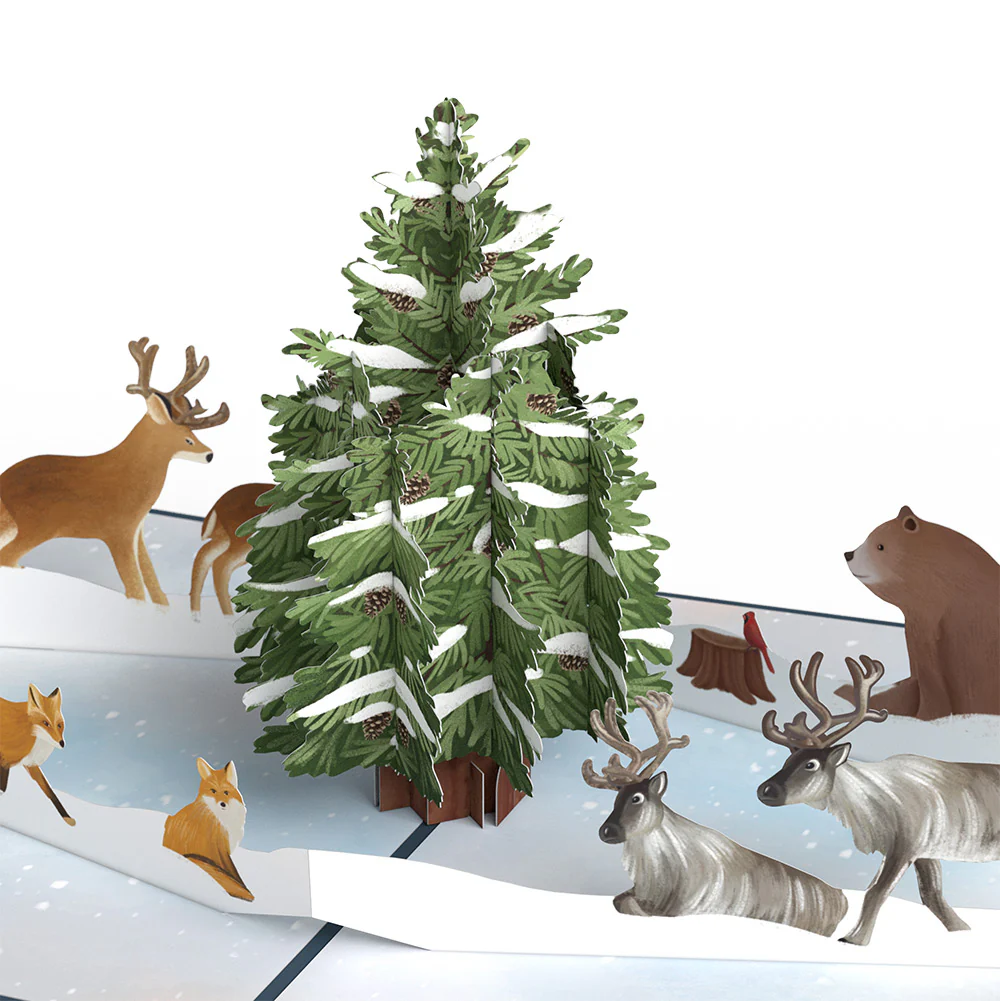 Winter's Eve Vigil Birthday Pop-Up Card and Forest Fun Sentiment Set - Image 3