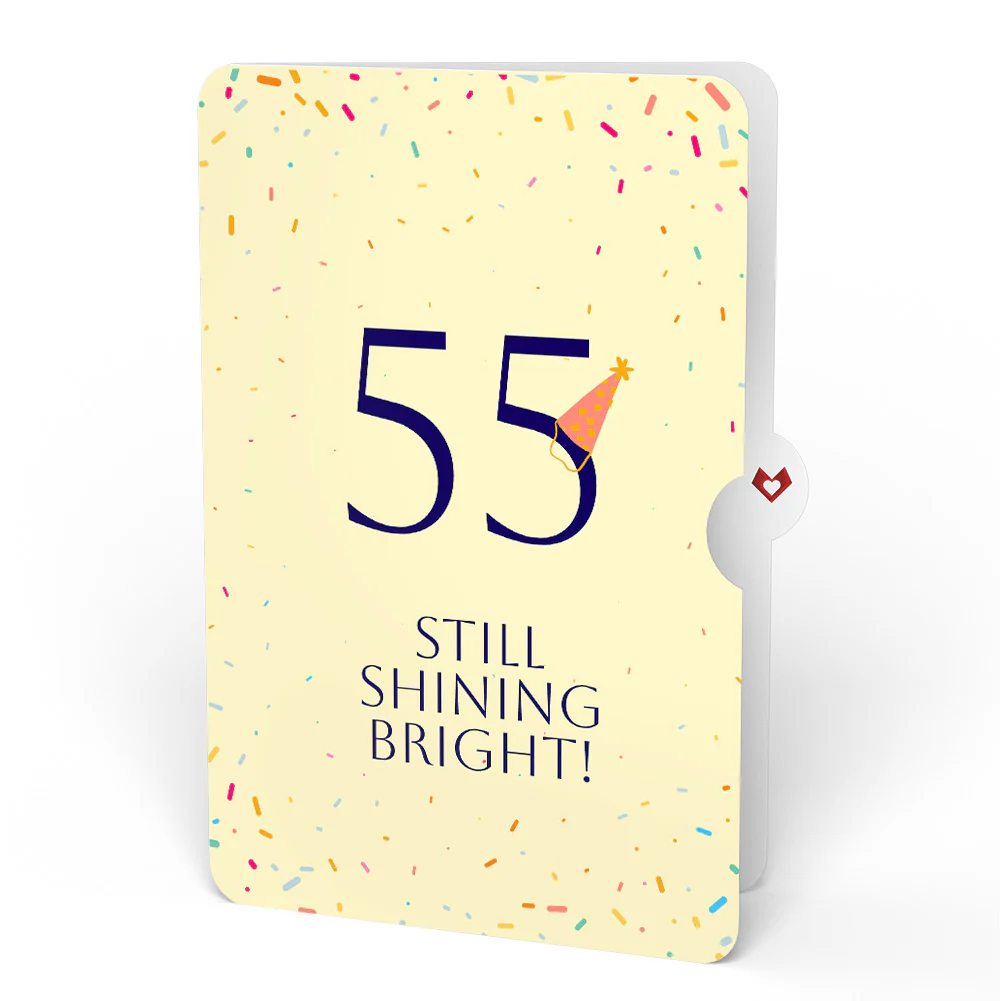 Wishing You a Happy 55th Birthday Music and Lights Pop-Up Card and Party Hat Sentiment Set - Image 4