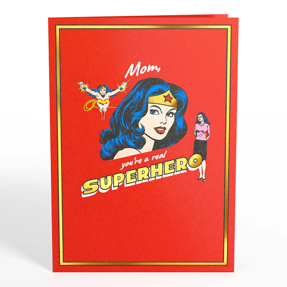 Wonder Woman Super Hero Mother’s Day Pop-Up Card - Image 4