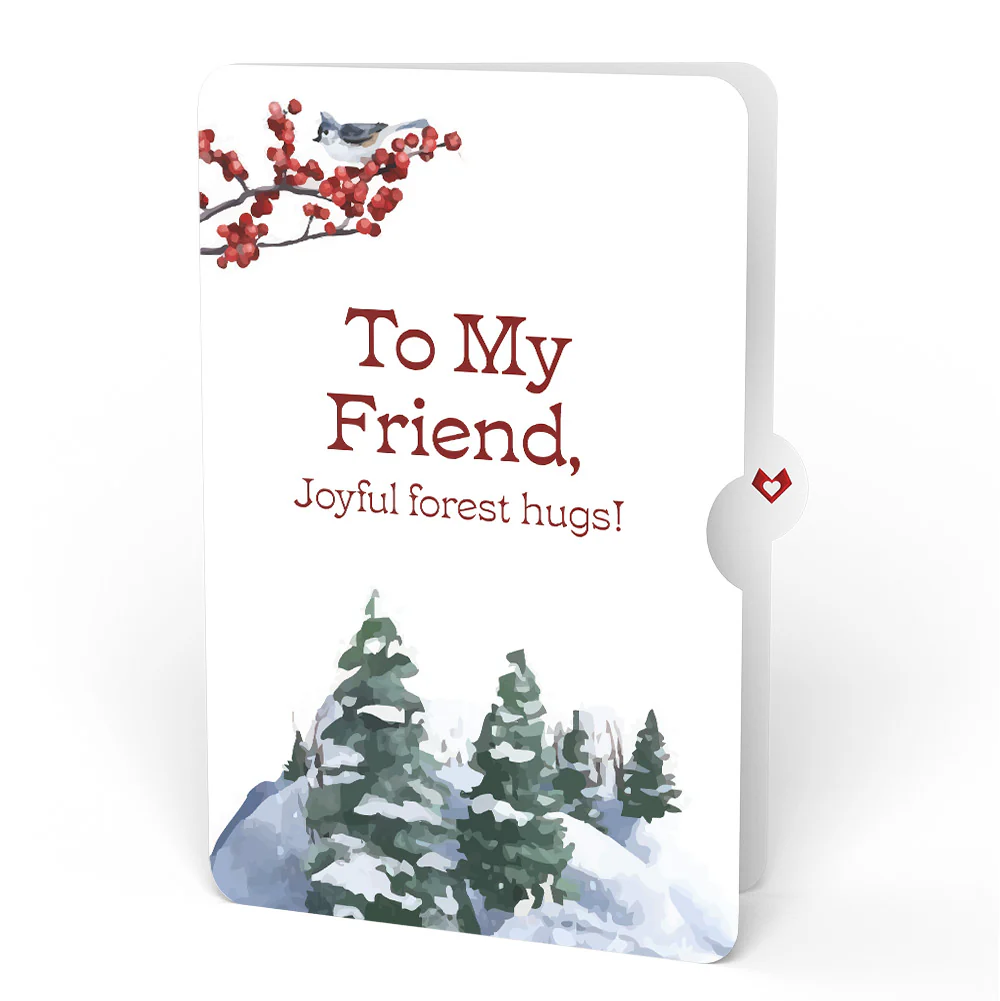 Woodland White Christmas Pop-Up Card and Sentiment Set for Friend - Image 4