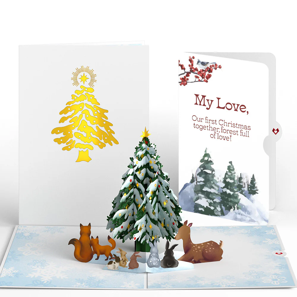 Woodland White Christmas Pop-Up Card and Sentiment Set for Partner