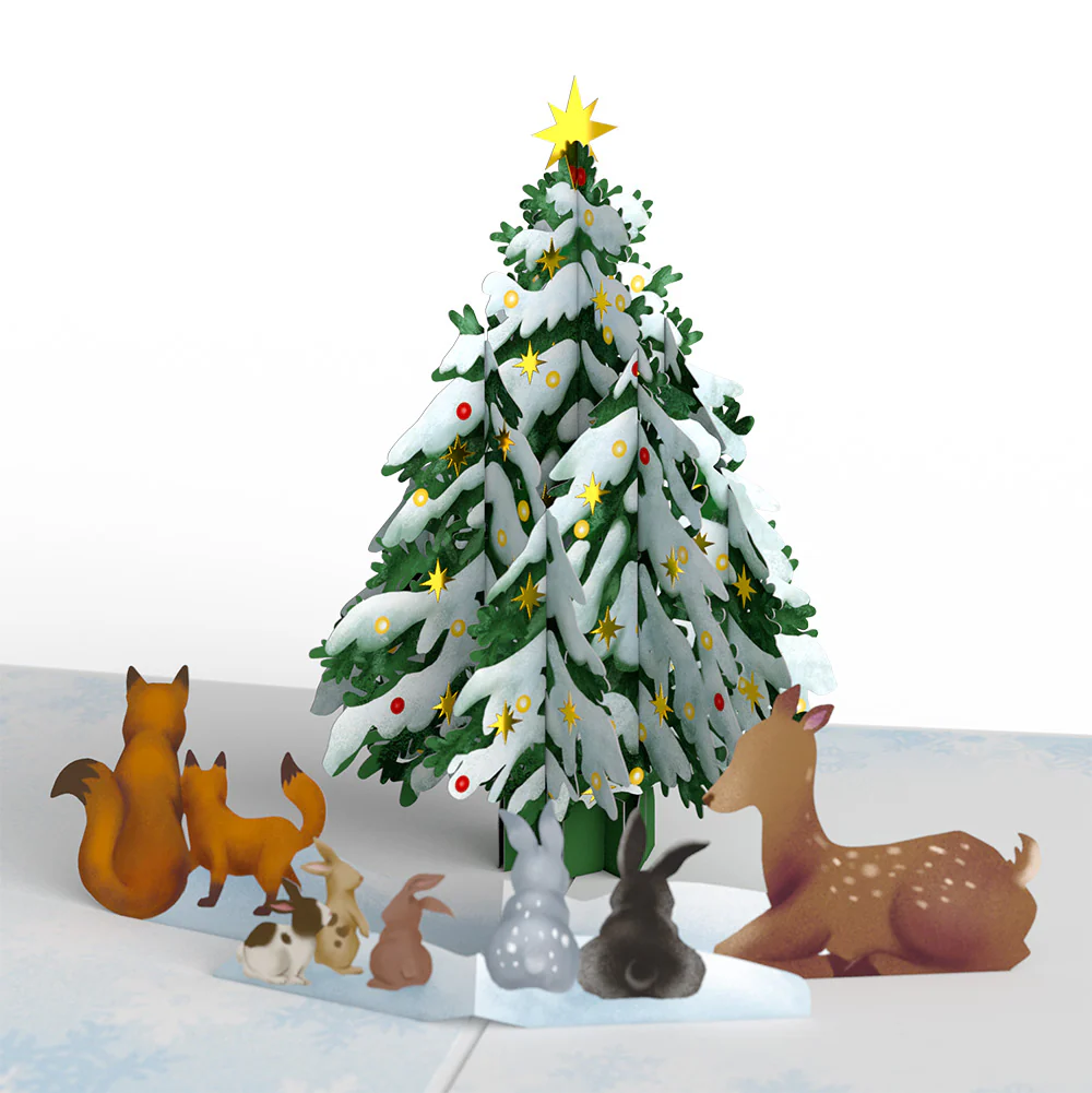Woodland White Christmas Pop-Up Card and Warm Woodland Sentiment Set - Image 3