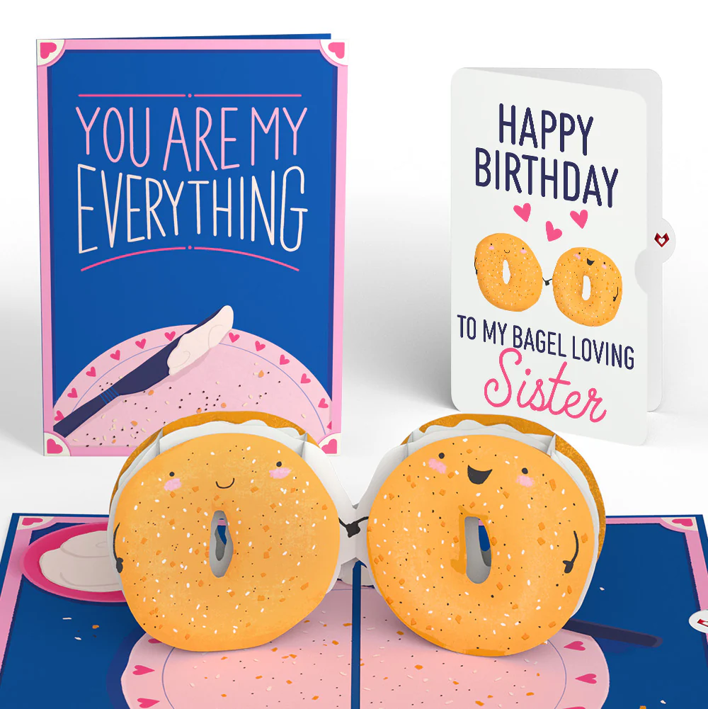 You Are My Everything Bagel Birthday Pop-Up Card and Sentiment Set for Sister