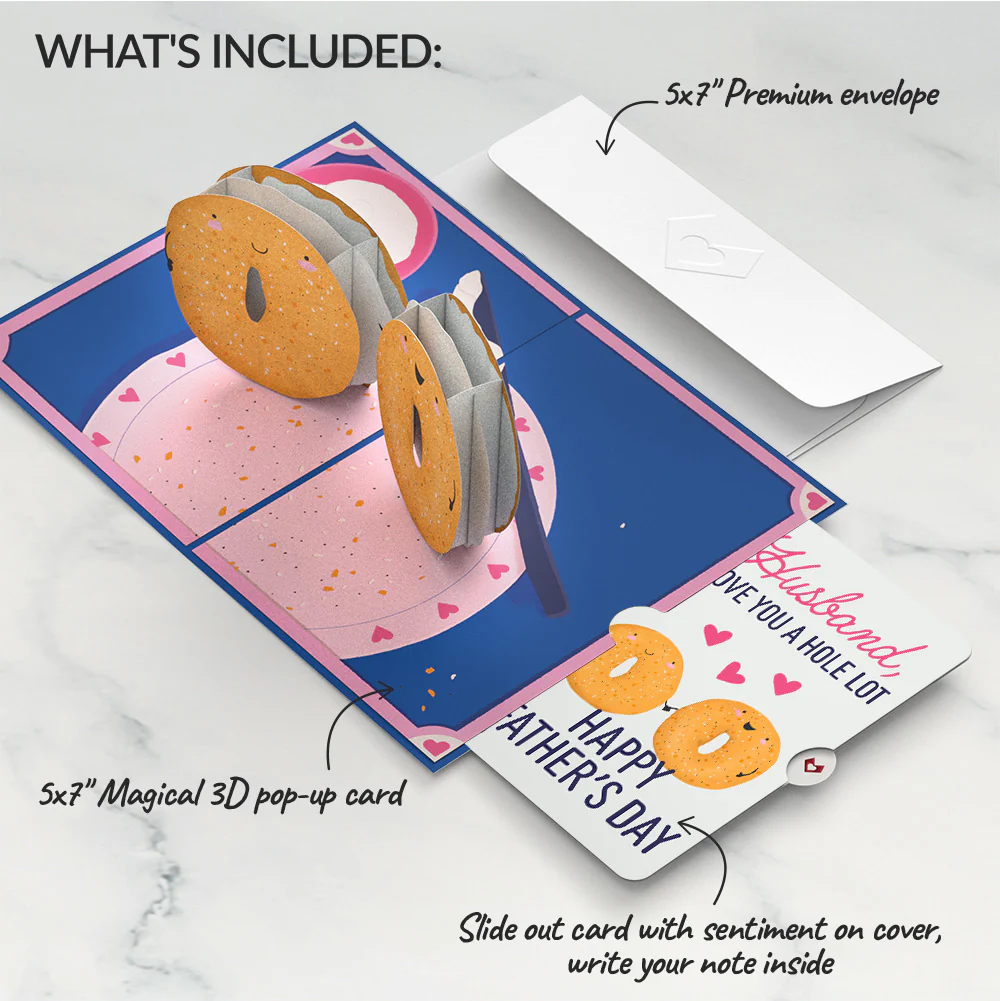 You Are My Everything Bagel Fatherâs Day Pop-Up Card and Sentiment Set for Husband - Image 2