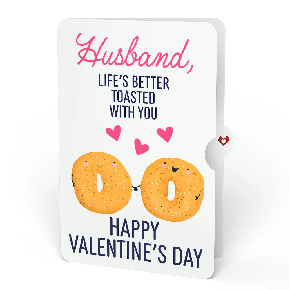 You Are My Everything Bagel Valentine Pop-Up Card and Sentiment Set for Husband - Image 4