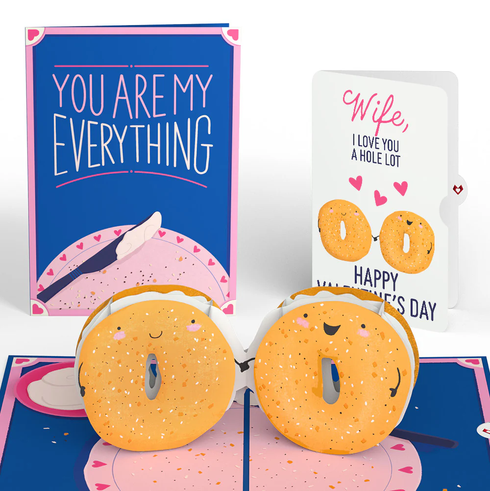 You Are My Everything Bagel Valentine Pop-Up Card and Sentiment Set for Wife