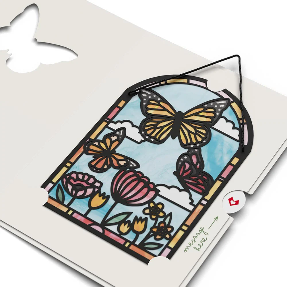 You Are So Loved Butterflies Suncatcher Card - Image 4