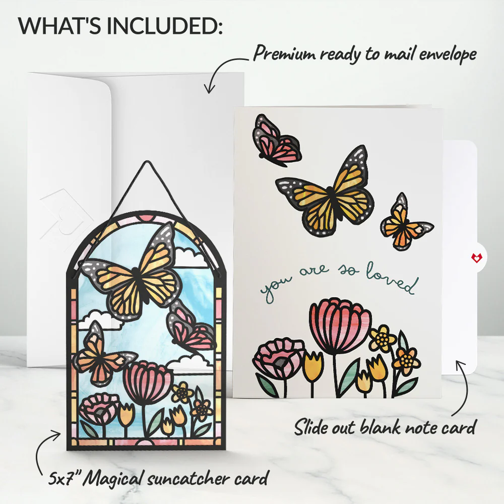 You Are So Loved Butterflies Suncatcher Card - Image 6