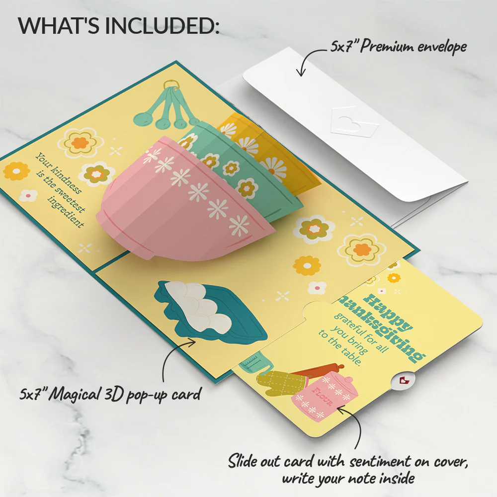 You Bake the World a Better Place Thanksgiving Pop-Up Card and Sentiment Set - Image 2