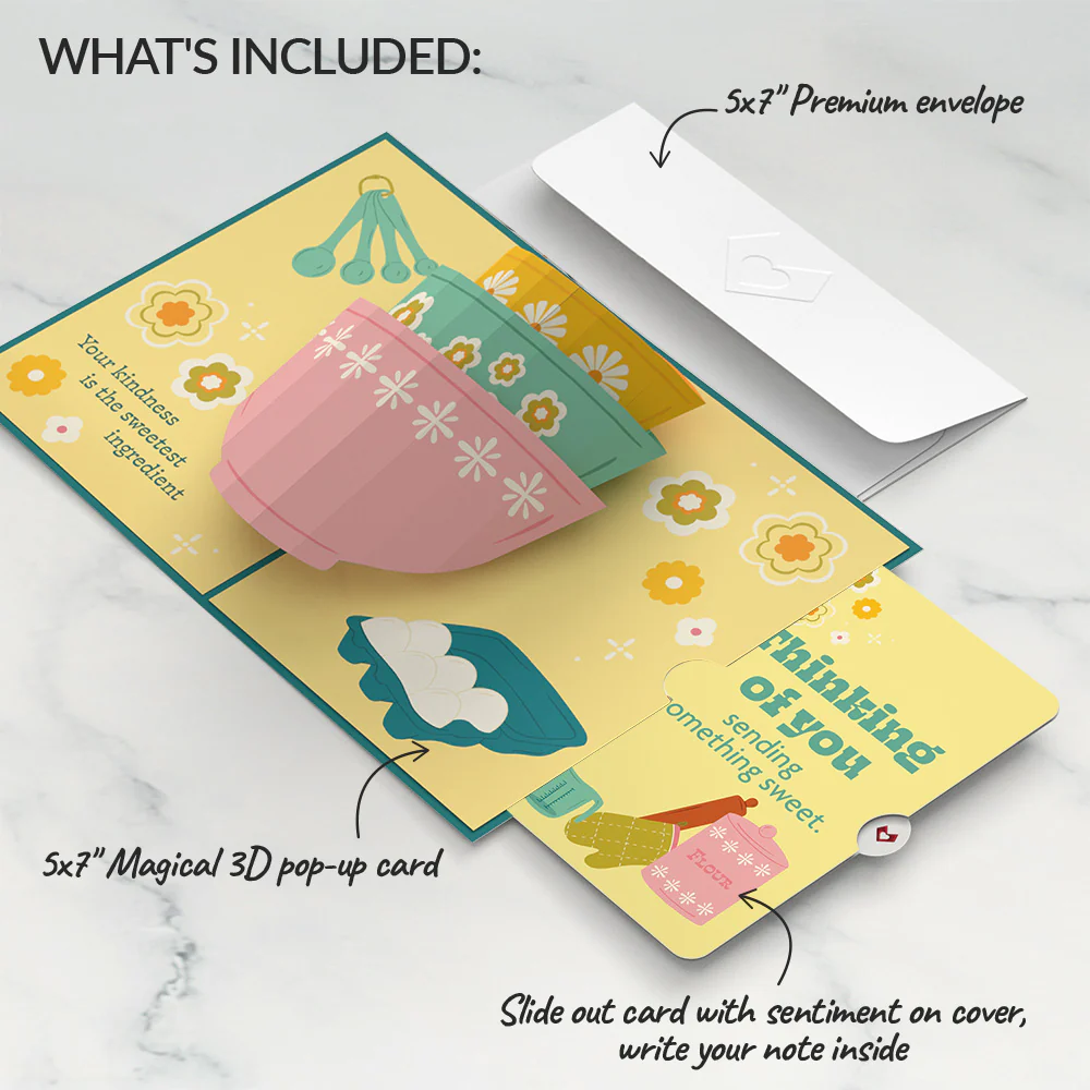 You Bake the World a Better Place Thinking of You Pop-Up Card and Sentiment Set - Image 2