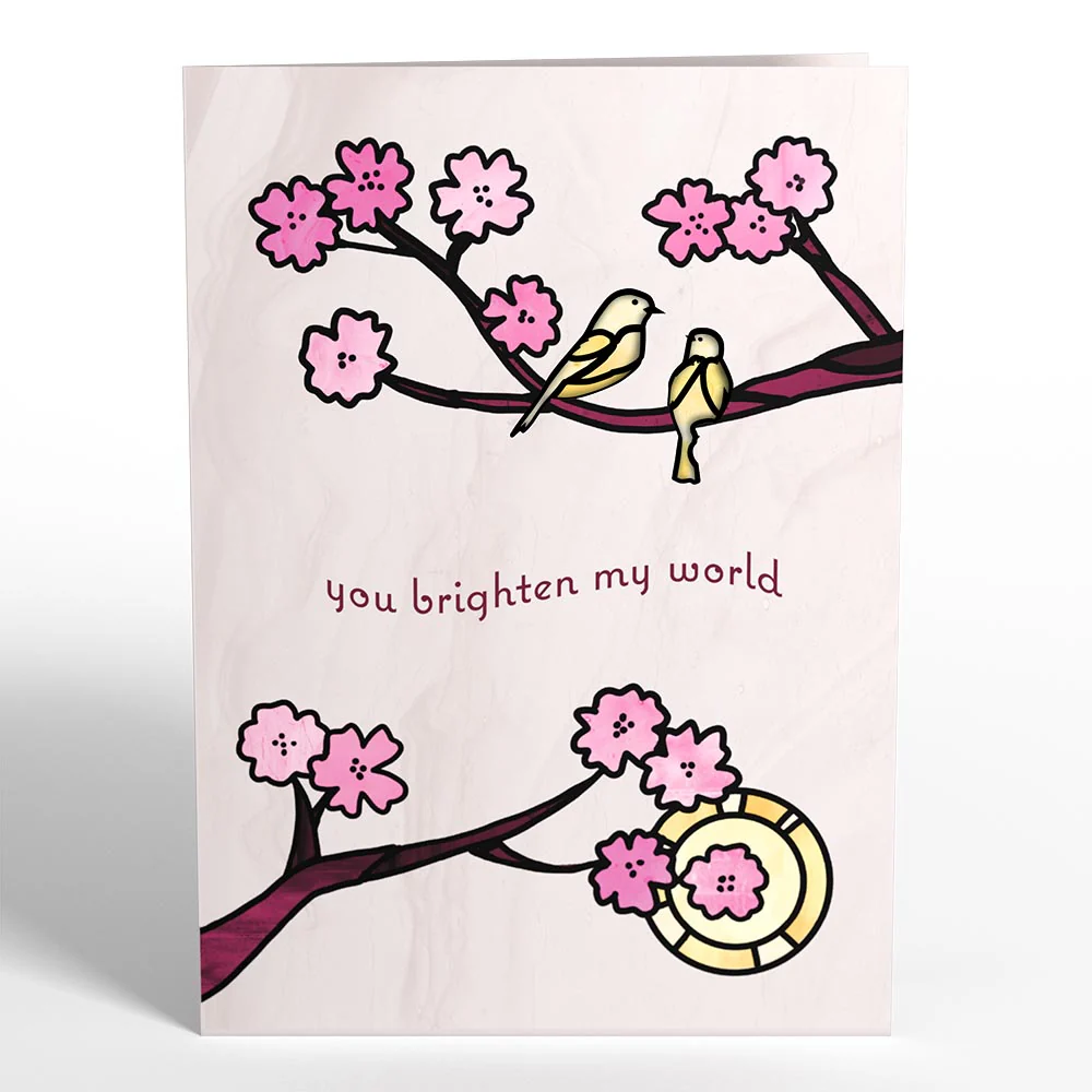 You Brighten My World Birds Suncatcher Card & Pop-Up Bouquet Bundle - Image 11