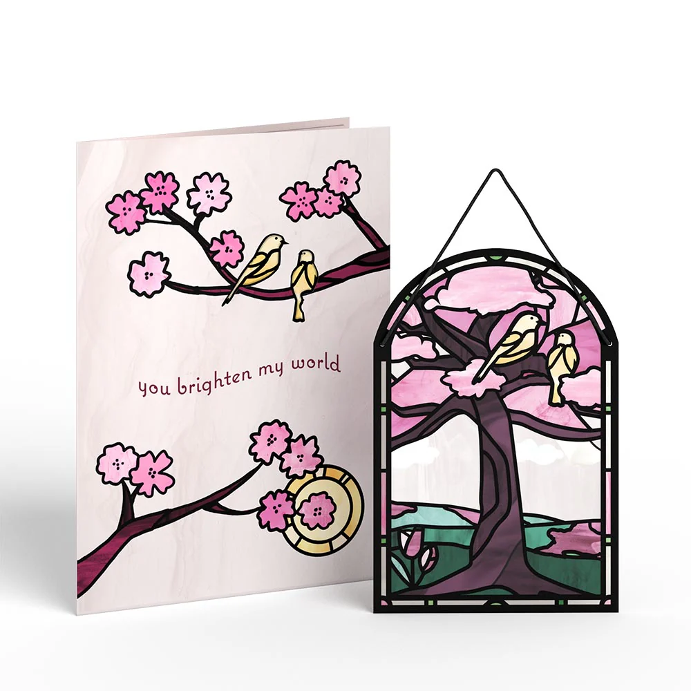 You Brighten My World Birds Suncatcher Card & Pop-Up Bouquet Bundle - Image 7