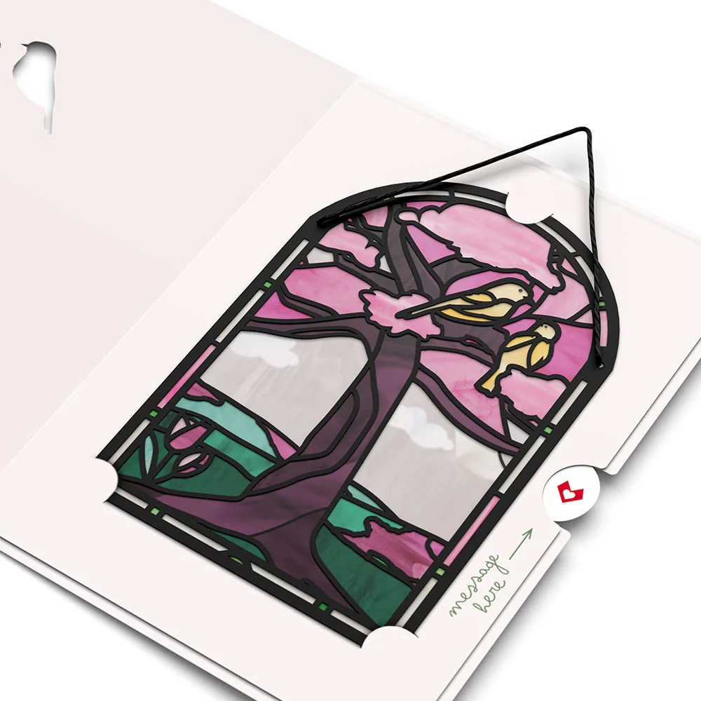 You Brighten My World Birds Suncatcher Card & Pop-Up Bouquet Bundle - Image 9