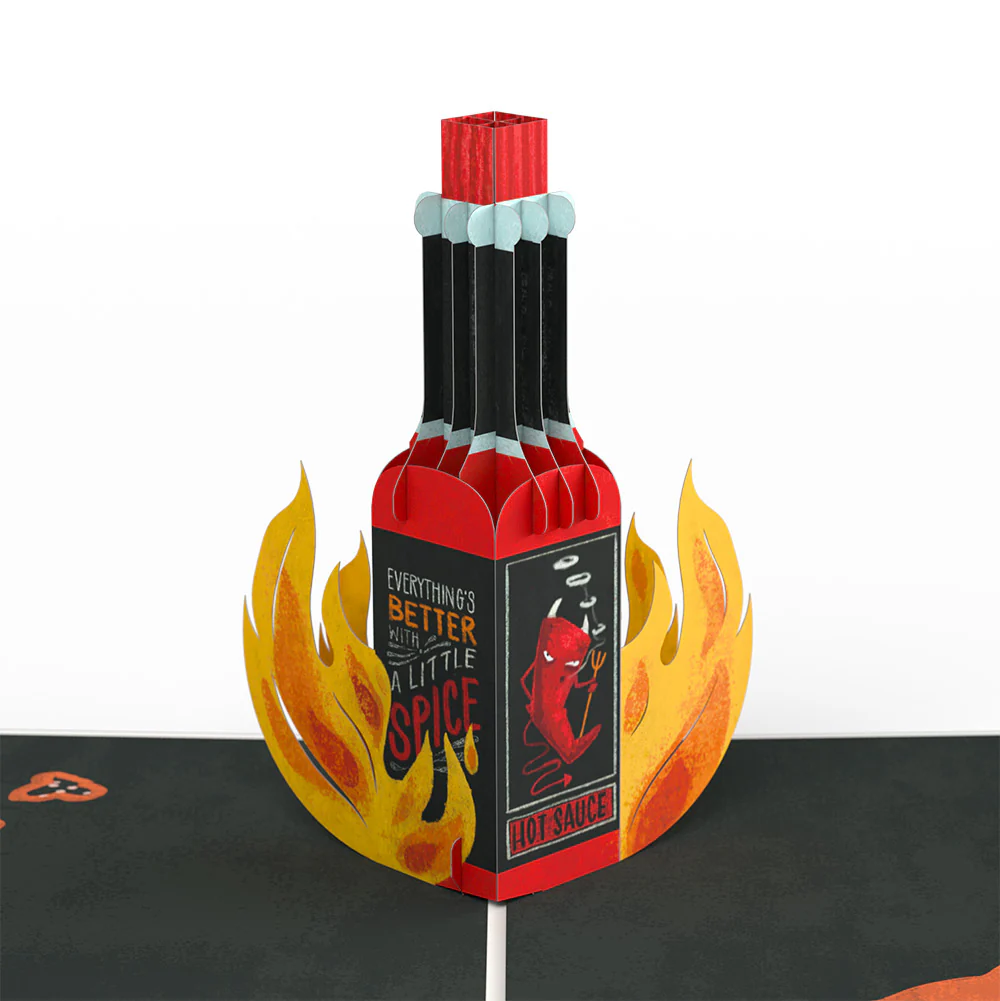 You’re So Hot - Hot Sauce Valentine Pop-Up Card and Sentiment Set for Husband - Image 3