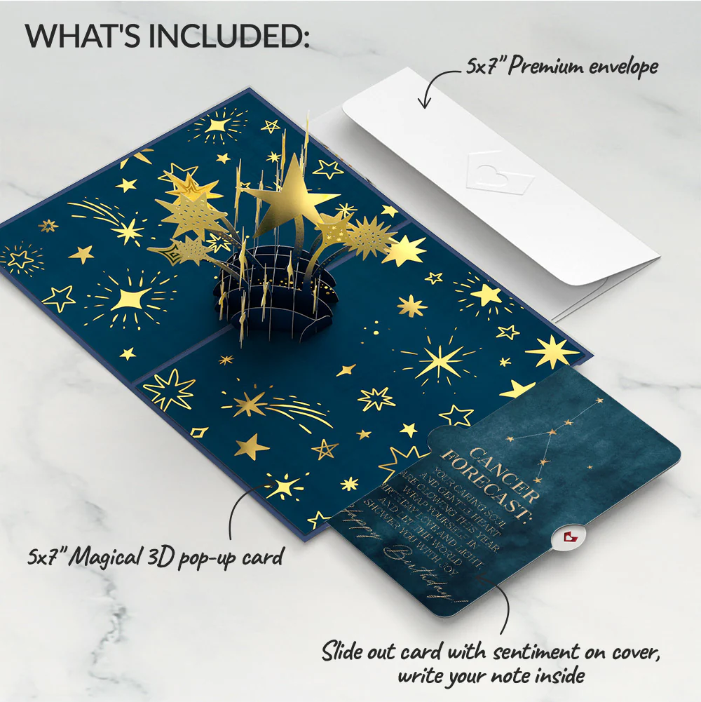 You're a Star Birthday Pop-Up Card and Cancer Zodiac Sentiment Set - Image 2